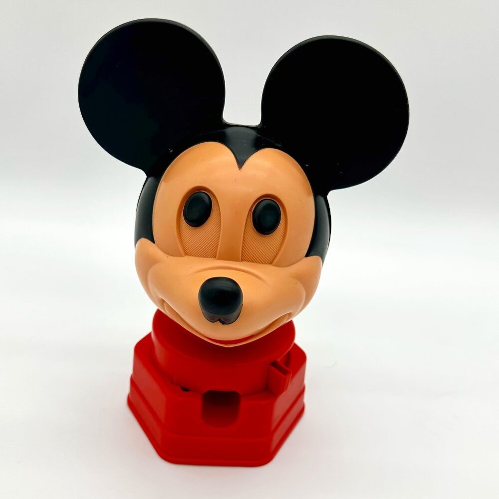 Disney‎ 1968 Hasbro Plastic Mickey Mouse Coin Operated Bank/Gumball Machine 9"